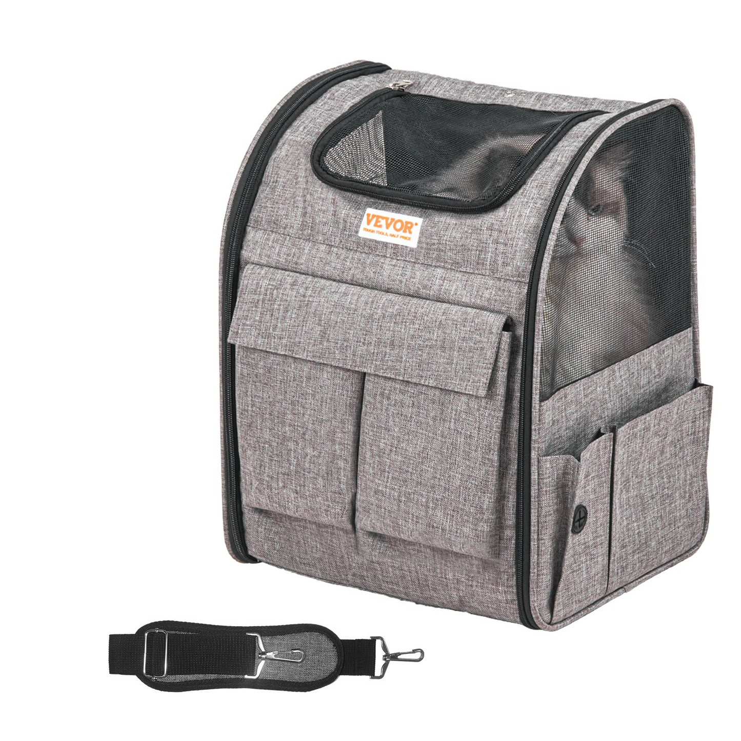 VEVOR Rolling Pet Carrier Backpack with Removable Wheels for Under 18LBS, Large Soft Sided Wheeled Dog Carrier Cat Travel Carrier Airline Approved for Small Dogs and Medium Cats with Upgraded Wheels