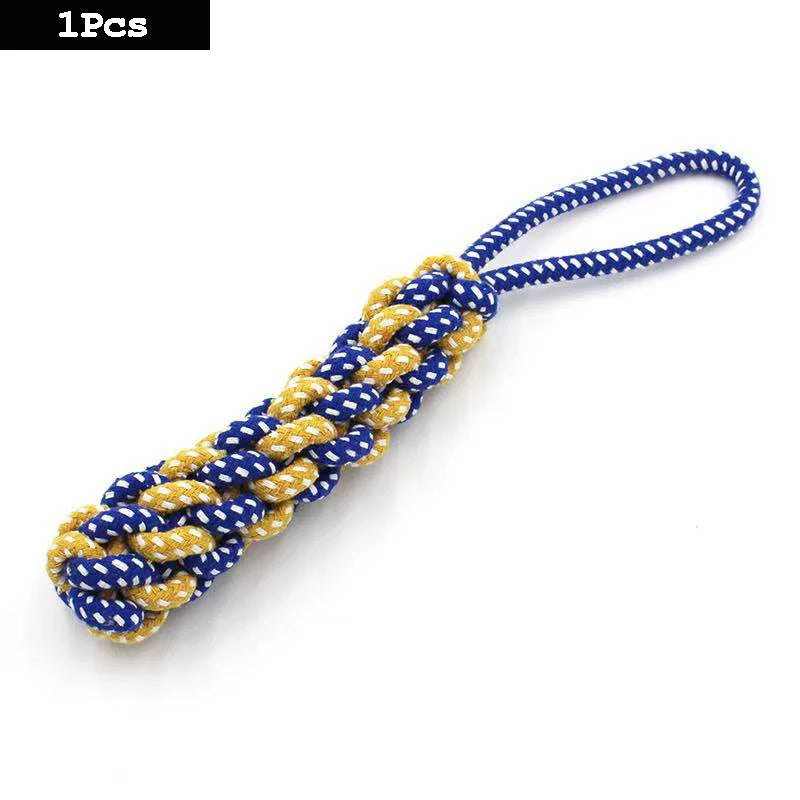 Durable Dog Chew Toy - Carrot Rope Ball & Dumbbell
