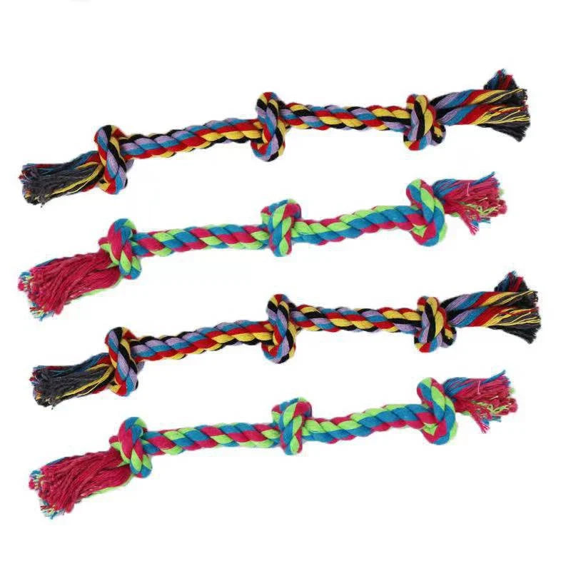 Durable Dog Chew Toy - Carrot Rope Ball & Dumbbell