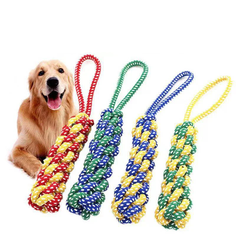 Durable Dog Chew Toy - Carrot Rope Ball & Dumbbell