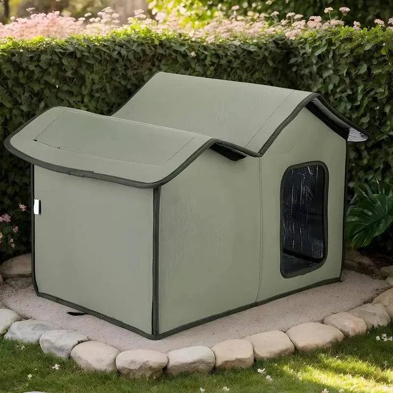 Outdoor Cat House | Waterproof Insulated Shelter for Cats & Small Dogs | Warm Winter Feral Cat Bed – Foldable & Washable