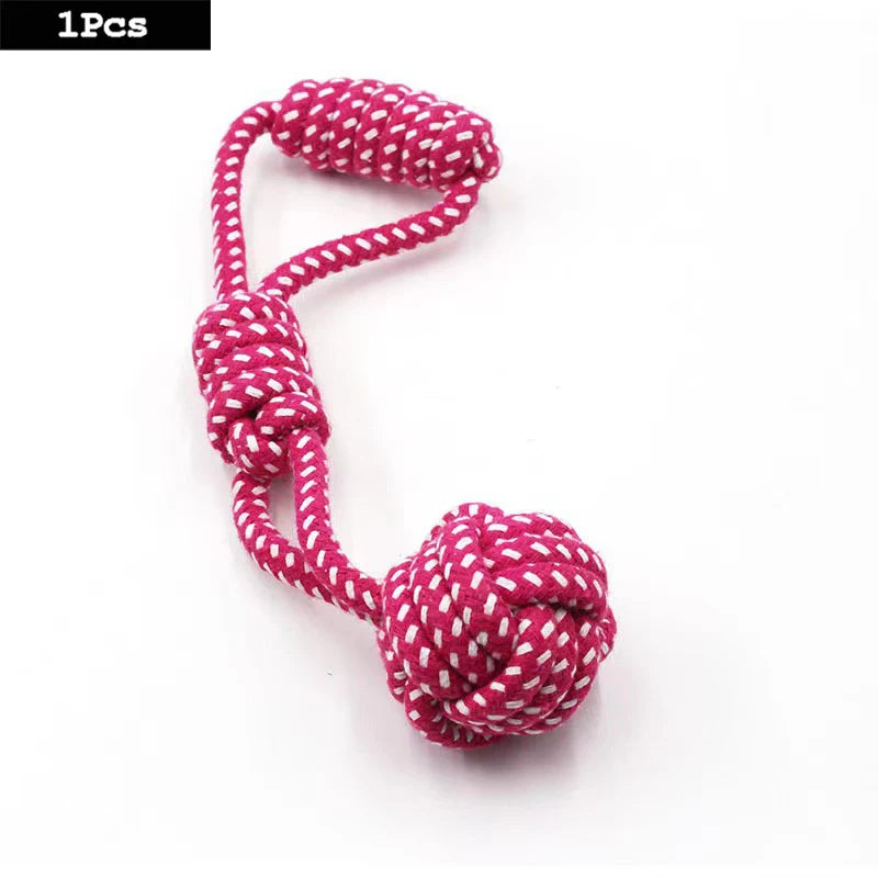 Durable Dog Chew Toy - Carrot Rope Ball & Dumbbell