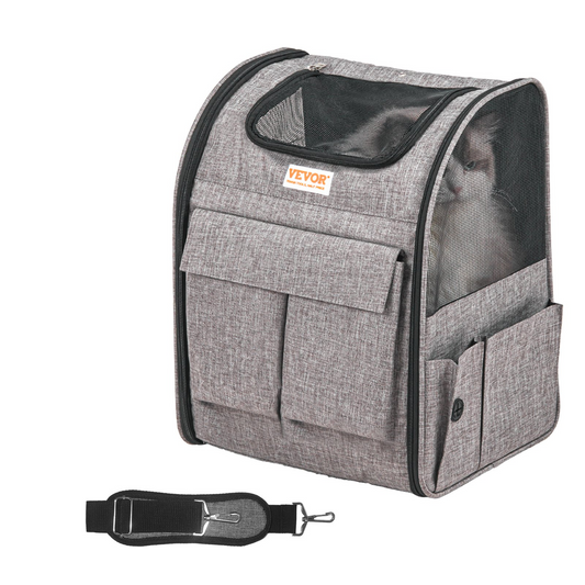 VEVOR Rolling Pet Carrier Backpack with Removable Wheels for Under 18LBS, Large Soft Sided Wheeled Dog Carrier Cat Travel Carrier Airline Approved for Small Dogs and Medium Cats with Upgraded Wheels