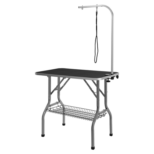 PawMaster™ Pro 36" – Foldable Pet Grooming Table with Arm & No-Sit Holder