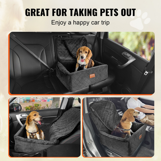 Dog Booster Car Seat Pet Car Seat for Small Medium Dog up to 40 lbs Black