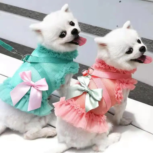 Breathable Mesh Skirt with Chest Strap for Dogs