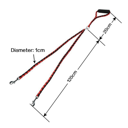 2 Way Braided Nylon Dual Dog Leash