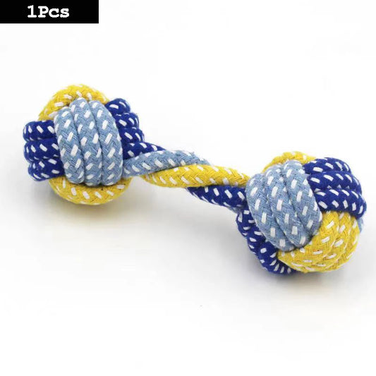 Durable Dog Chew Toy - Carrot Rope Ball & Dumbbell