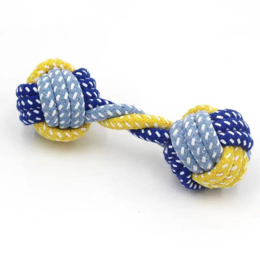 Durable Dog Chew Toy - Carrot Rope Ball & Dumbbell