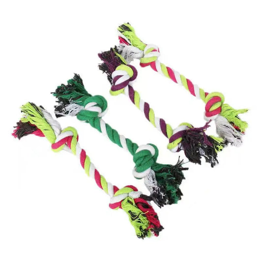Durable Dog Chew Toy - Carrot Rope Ball & Dumbbell