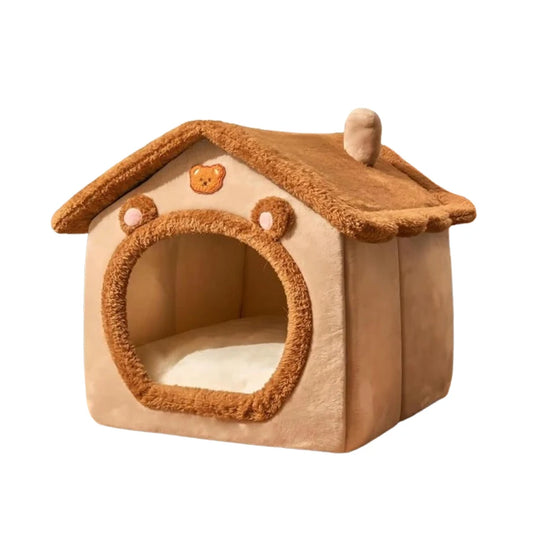 Foldable Pet House - Removable & Washable Cat Cave | Cozy Bed for Small Dogs & Cats