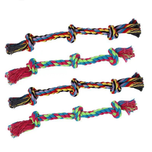 Durable Dog Chew Toy - Carrot Rope Ball & Dumbbell