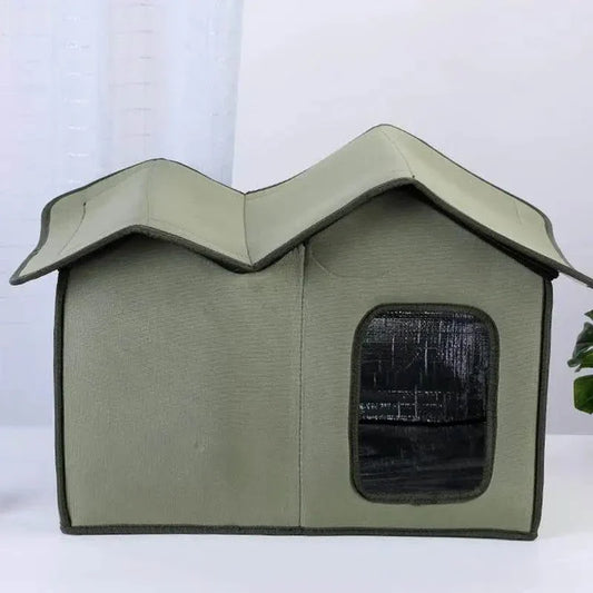 Outdoor Cat House | Waterproof Insulated Shelter for Cats & Small Dogs | Warm Winter Feral Cat Bed – Foldable & Washable