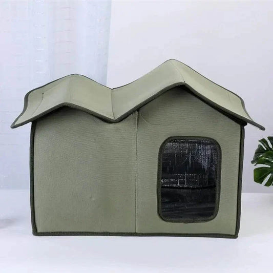 Outdoor Cat House | Waterproof Insulated Shelter for Cats & Small Dogs | Warm Winter Feral Cat Bed – Foldable & Washable