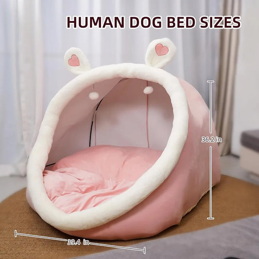🐾 SnuggleNest™ XL – Human-Sized Dog Bed & Cozy Cave Lounger for Pets and People 🛏️✨