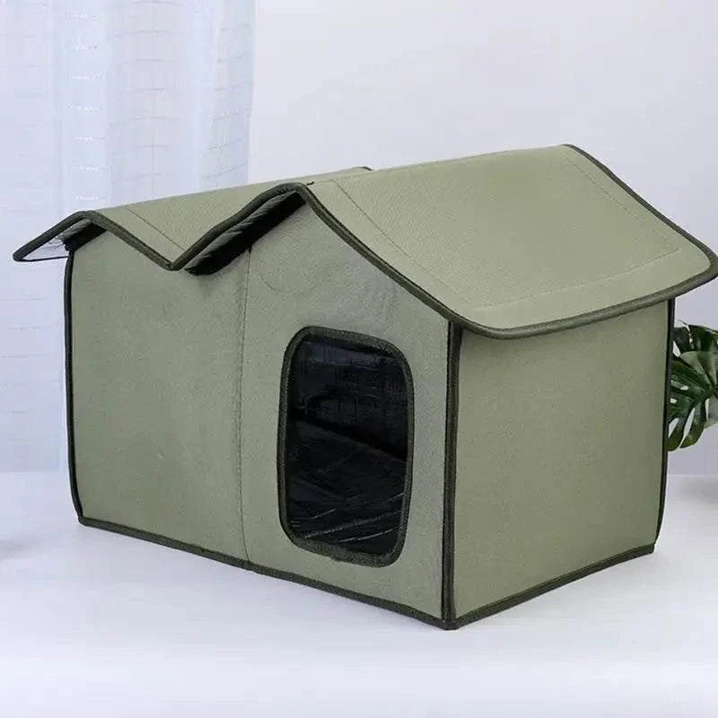 Outdoor Cat House | Waterproof Insulated Shelter for Cats & Small Dogs | Warm Winter Feral Cat Bed – Foldable & Washable