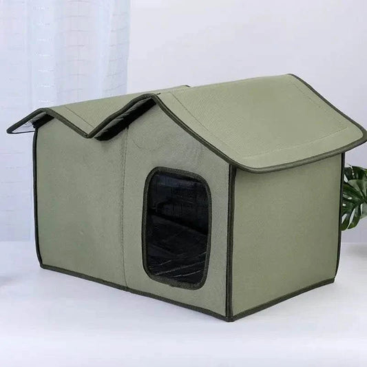 Outdoor Cat House | Waterproof Insulated Shelter for Cats & Small Dogs | Warm Winter Feral Cat Bed – Foldable & Washable