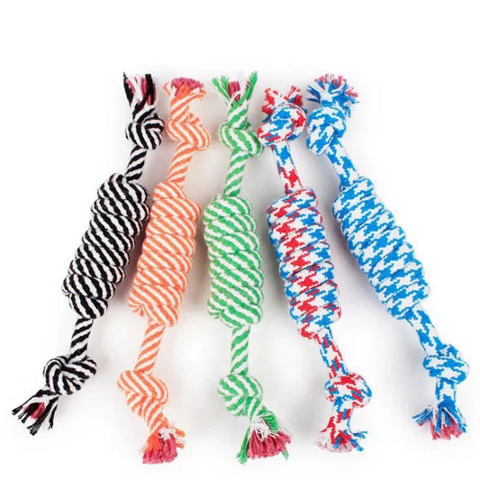 Durable Dog Chew Toy - Carrot Rope Ball & Dumbbell