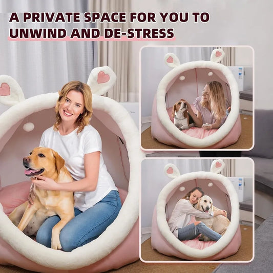 🐾 SnuggleNest™ XL – Human-Sized Dog Bed & Cozy Cave Lounger for Pets and People 🛏️✨
