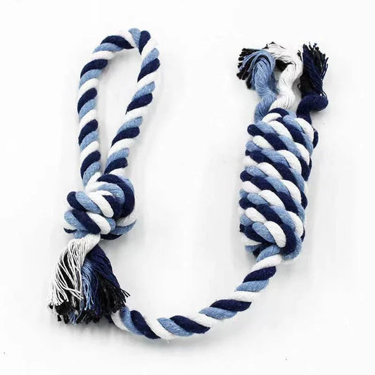 Durable Dog Chew Toy - Carrot Rope Ball & Dumbbell