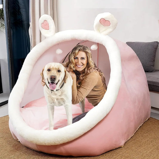 🐾 SnuggleNest™ XL – Human-Sized Dog Bed & Cozy Cave Lounger for Pets and People 🛏️✨