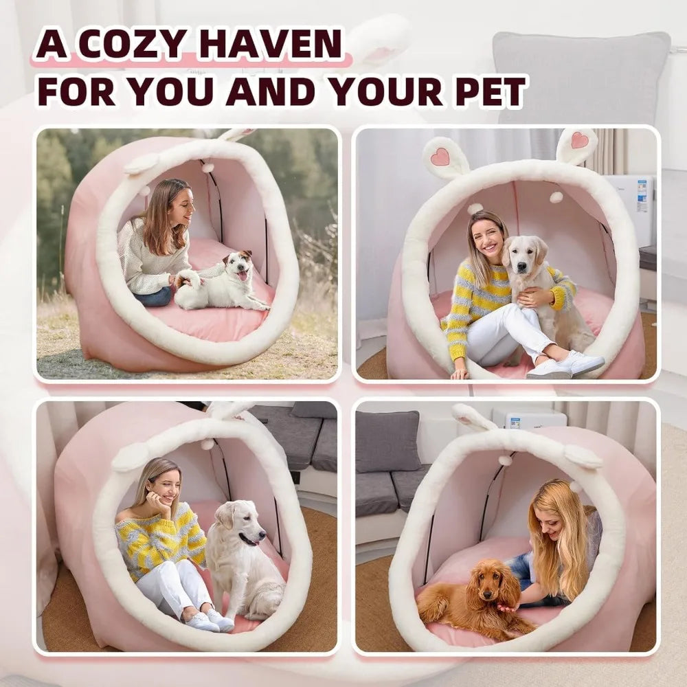 🐾 SnuggleNest™ XL – Human-Sized Dog Bed & Cozy Cave Lounger for Pets and People 🛏️✨