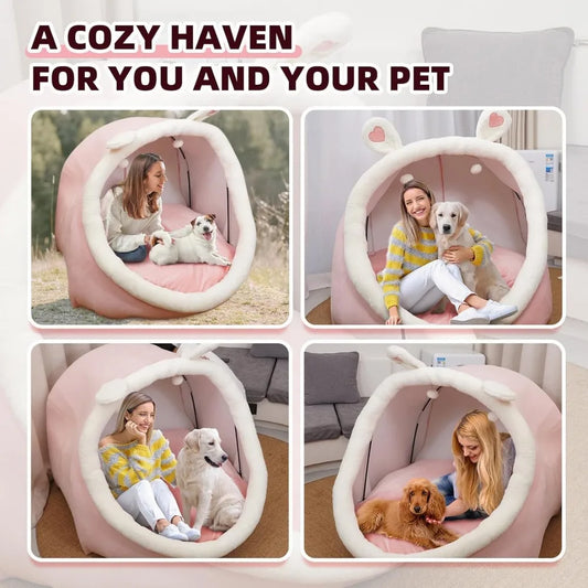 🐾 SnuggleNest™ XL – Human-Sized Dog Bed & Cozy Cave Lounger for Pets and People 🛏️✨