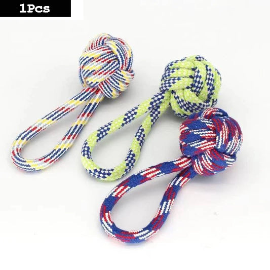 Durable Dog Chew Toy - Carrot Rope Ball & Dumbbell
