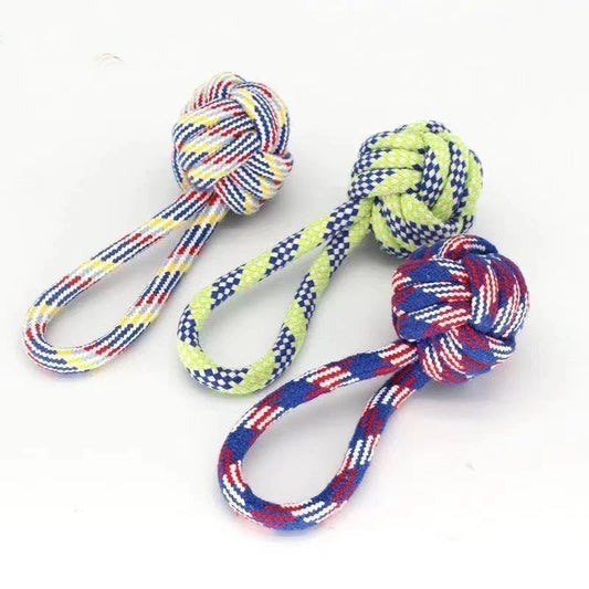 Durable Dog Chew Toy - Carrot Rope Ball & Dumbbell