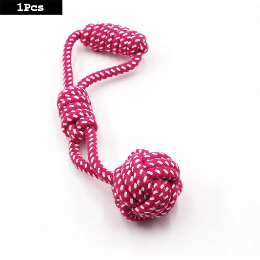 Durable Dog Chew Toy - Carrot Rope Ball & Dumbbell