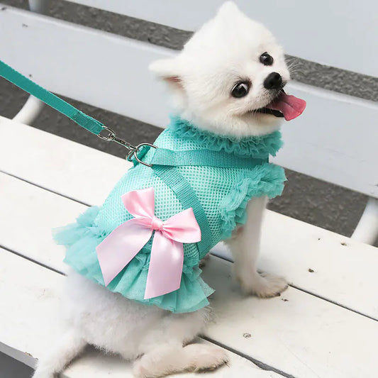 Breathable Mesh Skirt with Chest Strap for Dogs